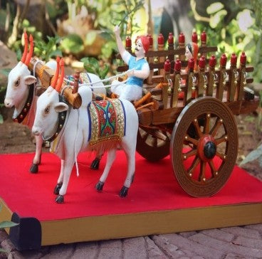 Pehli Sawari – Wooden Bullock Cart Showpiece